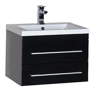 Тумба с раковиной Aquanet Нота 58 черная