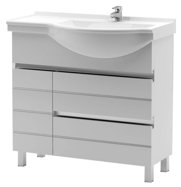 Тумба с раковиной Aquanet Доминика 90 белая R