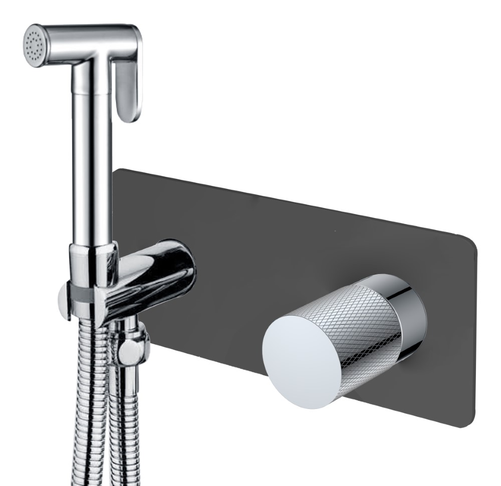 Смеситель гигиенический Boheme STICK BLACK TOUCH CHROME 127-BCR.2