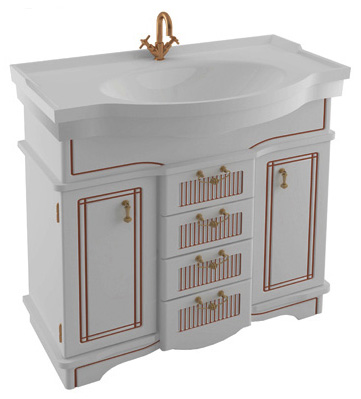 Тумба с раковиной Aquanet Луис 90 белая