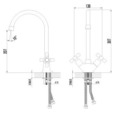 Смеситель Lemark Benefit LM2505C для кухонной мойки