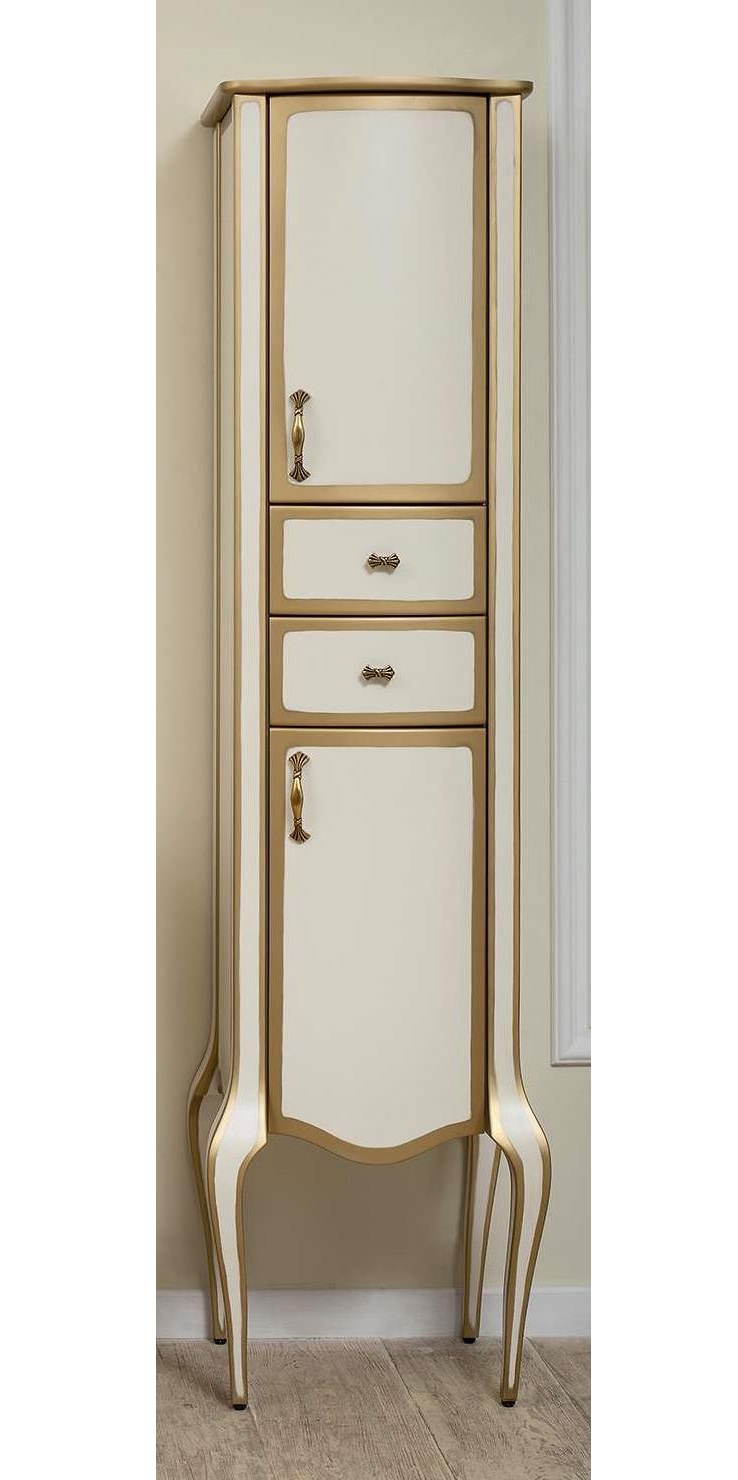 Шкаф-пенал Timo Elsa M-VR 9001/gold (слоновая кость с золотом)