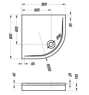 Поддон для душа Kolpa San Eisa 90
