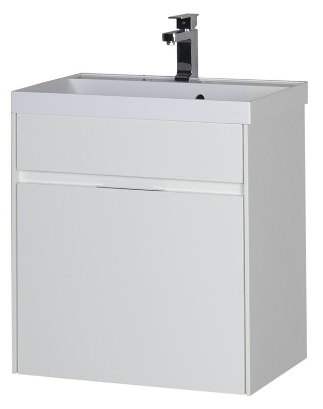 Тумба с раковиной Aquanet Латина 60 1 ящик белая