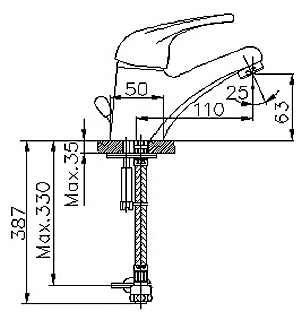 Смеситель E.C.A. Mix S 102108301 для раковины