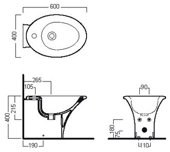 Биде напольное Hatria Sculture