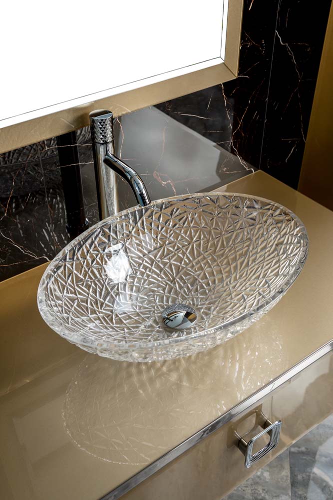 Столешница стекло 100см прямая Светлое золото Armadi Art 853-100-Light Gold