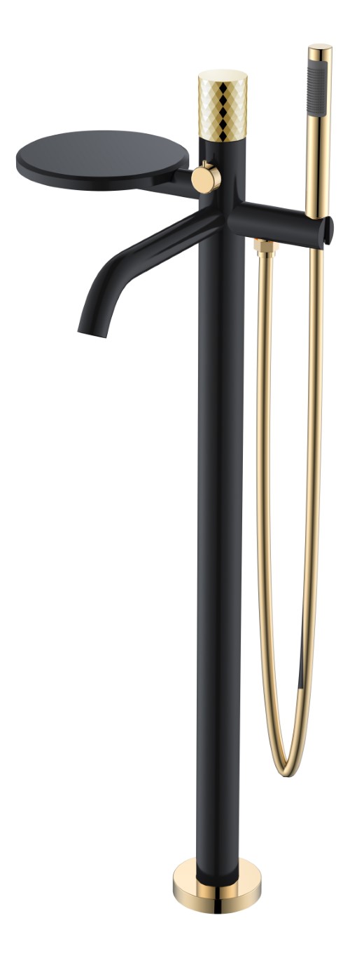 Смеситель Boheme STICK напольный BLACK DIAMOND GOLD 129-BG