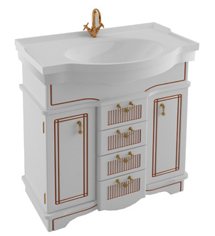 Тумба с раковиной Aquanet Луис 80 белая