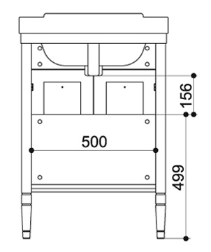 Мебель для ванной Caprigo Альбион 60 BIANCO Antico