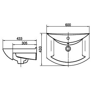 Мебельная раковина Santeri Грация 60