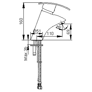 Смеситель E.C.A. Mix cubic 402108131 для раковины