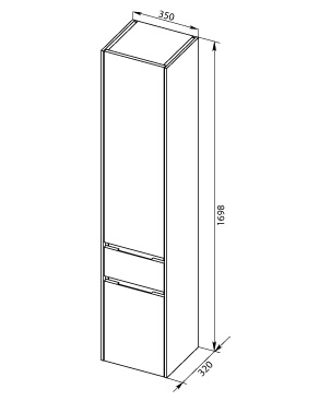 Шкаф-пенал Aquanet Латина 35 белый