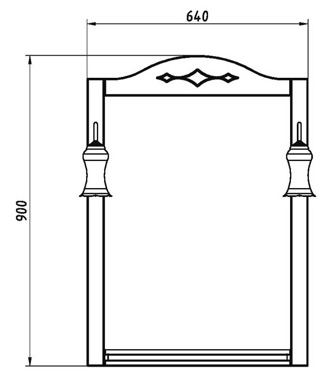Зеркало ASB-Mebel Флоренция Квадро 60 бук тироль со светильниками