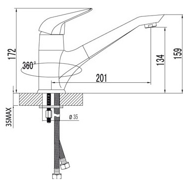 Смеситель Lemark Poseidon LM4204C для кухонной мойки