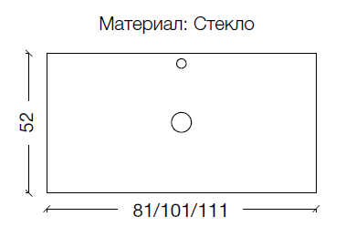 Столешница стекло 80см прямая СЕРЕБРО поталь Armadi Art 853-080-SLF