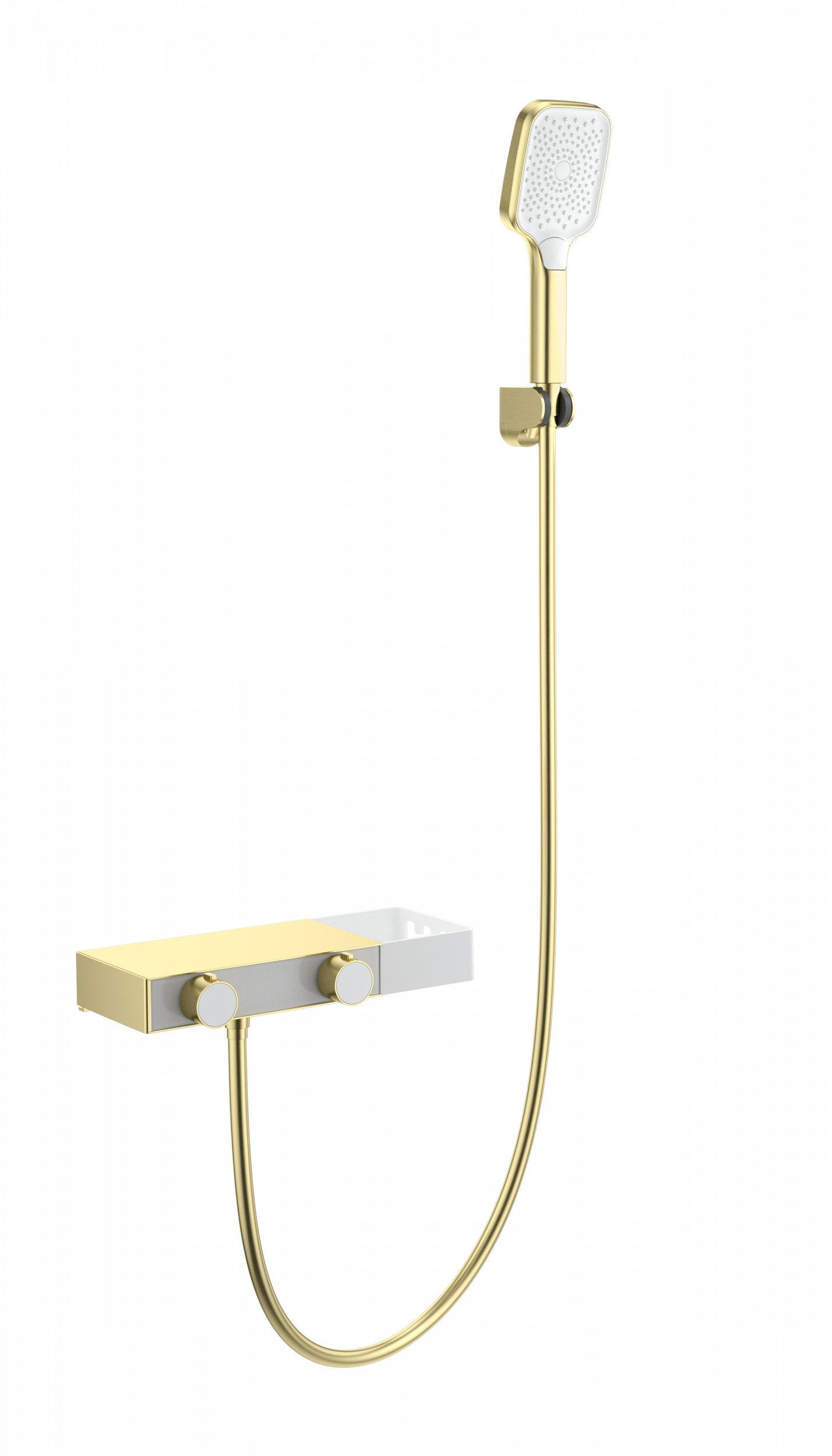 Смеситель для ванны с душем WONZON & WOGHAND Shelf, Брашированное золото WW-B2551-BG