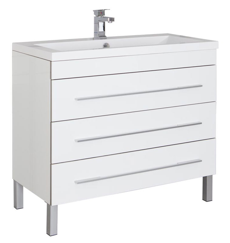 Тумба с раковиной Aquanet Верона 100 белая