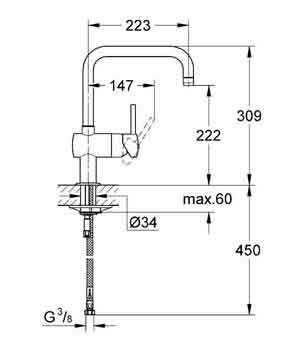 Смеситель Grohe Minta 32488000 для кухонной мойки