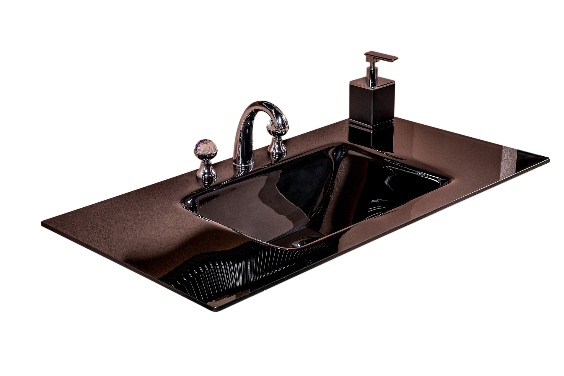 Столешница стекло 100см моноблок Armadi Art BLACK 852-100-B