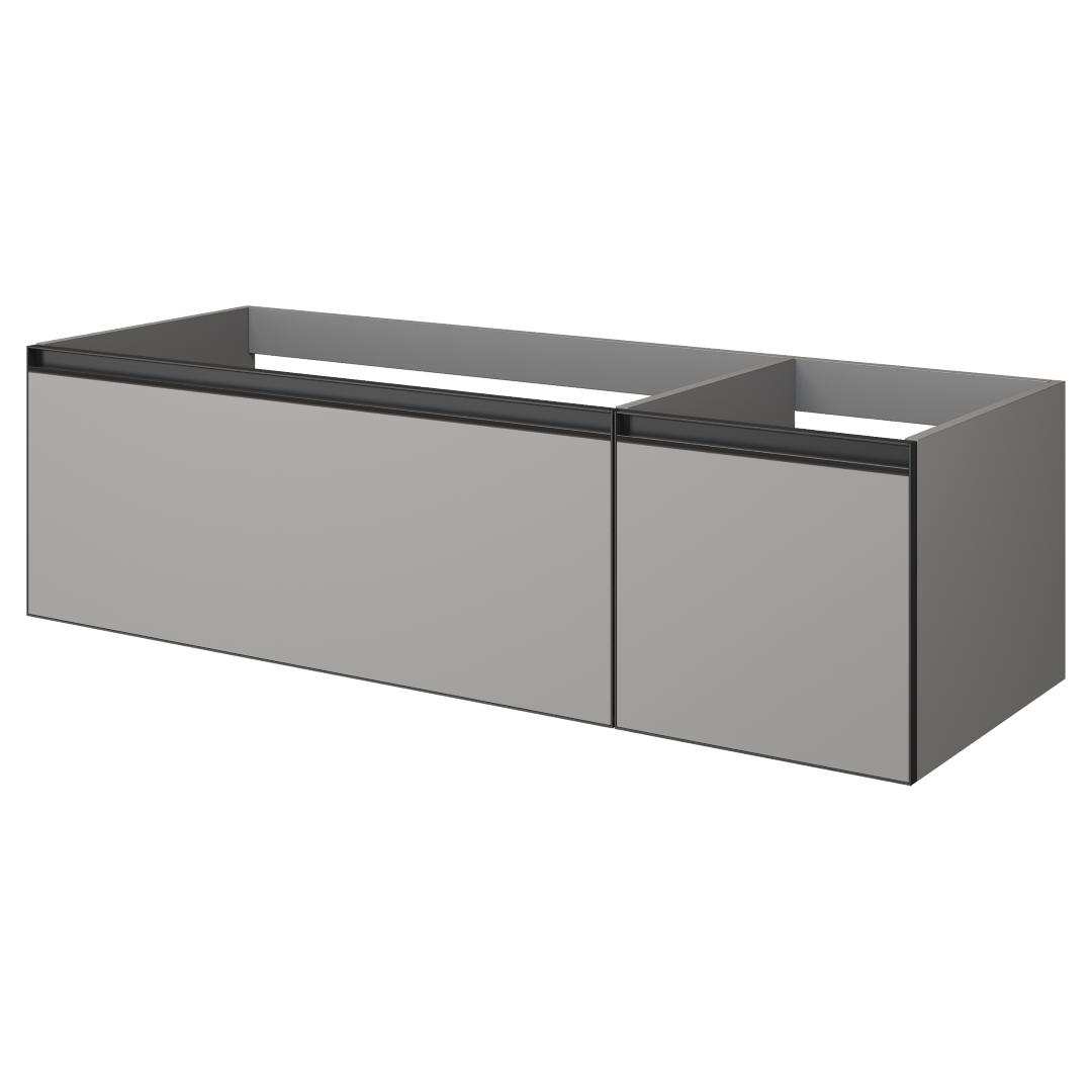 Armadi Art QUATRO 2 140см (100+40) тумба LUNA профиль ANTHRACITE c подсветкой 790-M2-140-L-A-LED
