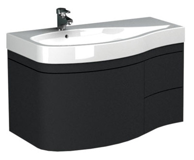 Тумба с раковиной Aquanet Опера 1-115  черная с ящиком L