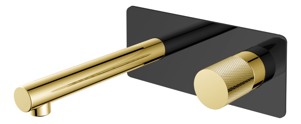 Смеситель Boheme STICK из стены BLACK TOUCH GOLD 125-BG.2