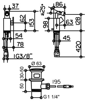 Смеситель Keuco Edition 300 53009 010001 для биде