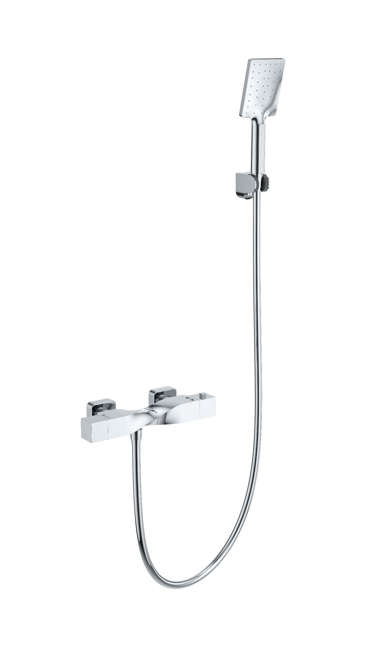 Смеситель для душа с термостатом WONZON & WOGHAND Twist, Хром WW-B2025-A-CR