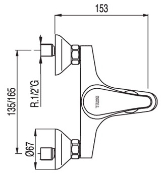 Смеситель Tres Pol-tres 17417006 для ванны с душем