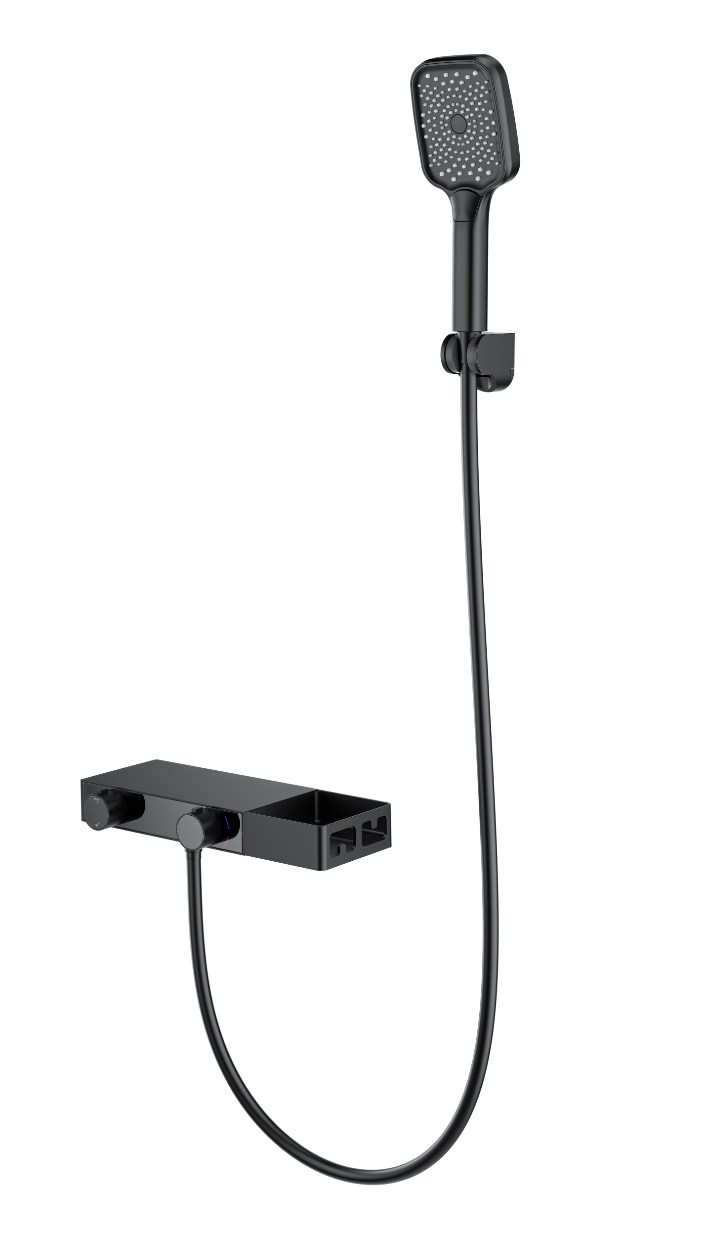 Смеситель для ванны с душем WONZON & WOGHAND Shelf, Черный матовый WW-B2551-MB