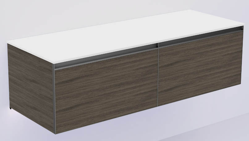 Armadi Art QUATRO 2 140см (70+70) тумба OAK ANTHRACITE профиль ANTHRACITE + внутр. подсв. 790-M2-140(70+70)-OA-A+L