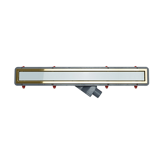 Confluo Premium White Glass Gold Line 750 Линейный трап PESTAN