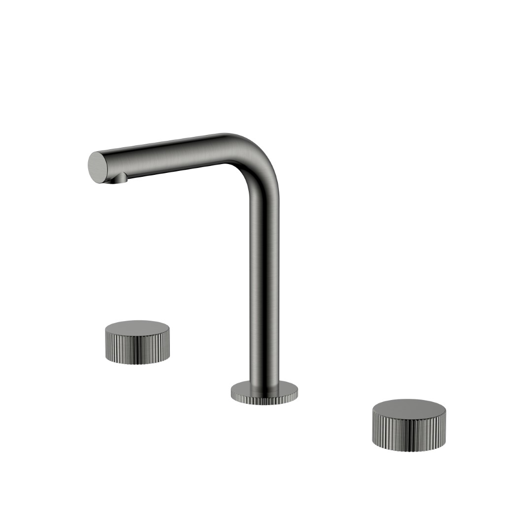 Смеситель на столешницу Boheme STICK LINEA на 3 отв. Gun Metal 152-GM.3