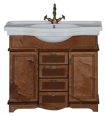 Тумба с раковиной Aquanet Луис 100 NEW темный орех