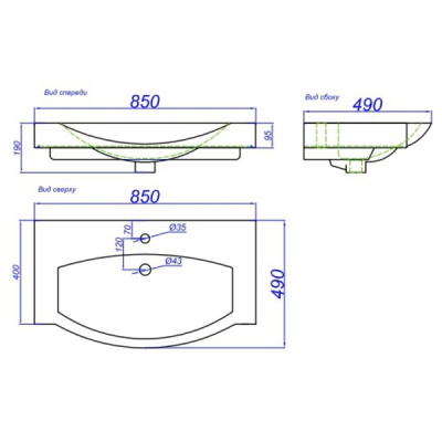 Раковина мебельная ASB-Mebel 17822