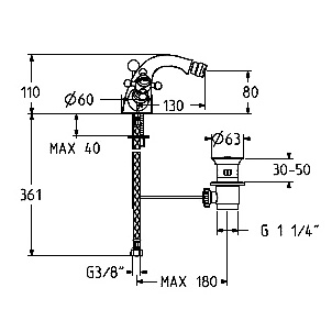 Смеситель Gattoni Vivaldi 12370C0 для биде