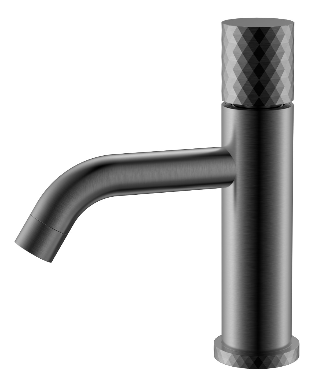 Смеситель Boheme STICK для умыв. низ. Gun Metal низкий с ручкой DIAMOND 121-GM