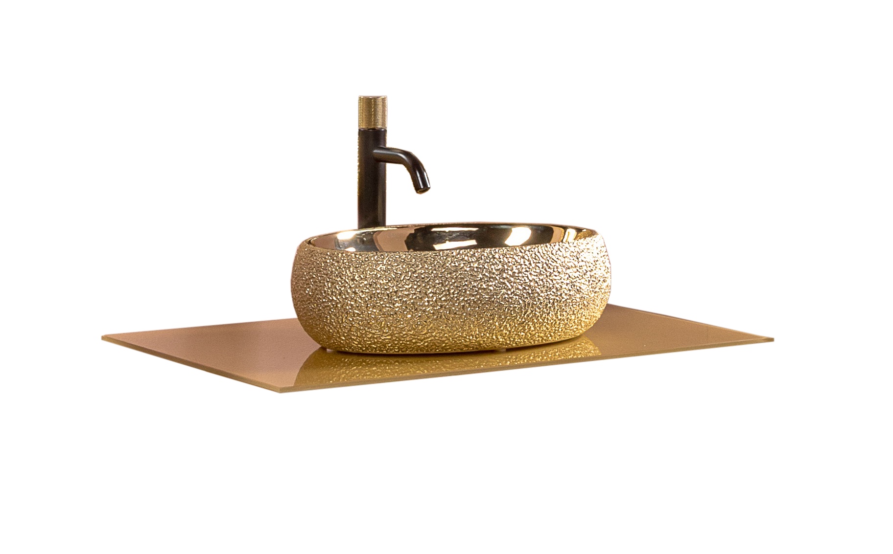 Столешница стекло 80см прямая Armadi Art GOLD 853-080-G
