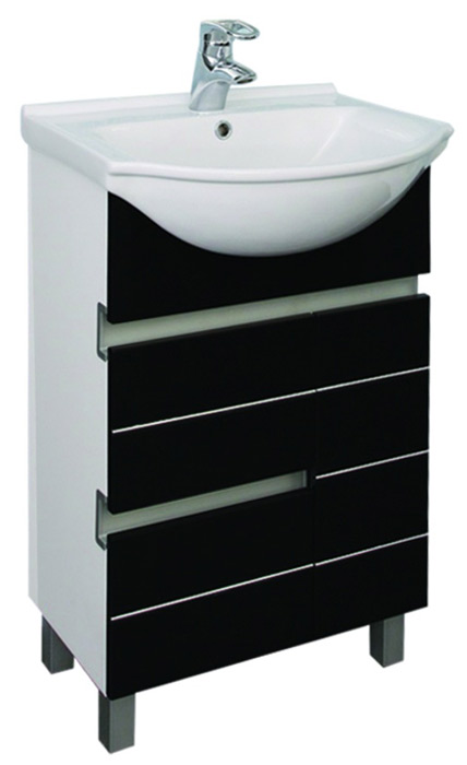 Тумба с раковиной Aquanet Доминика 60 черная