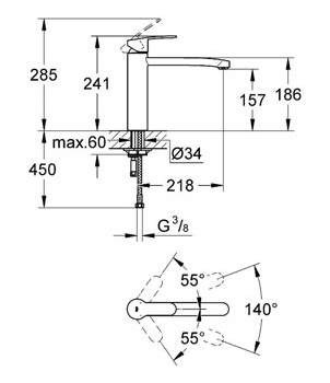 Смеситель Grohe Eurostyle Cosmopolitan 31124002 для кухонной мойки