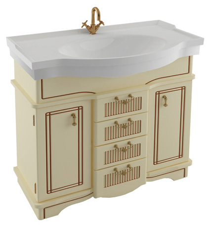 Тумба с раковиной Aquanet Луис 110 бежевая