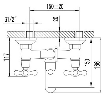 Смеситель Lemark Standard LM2102C для ванны с душем