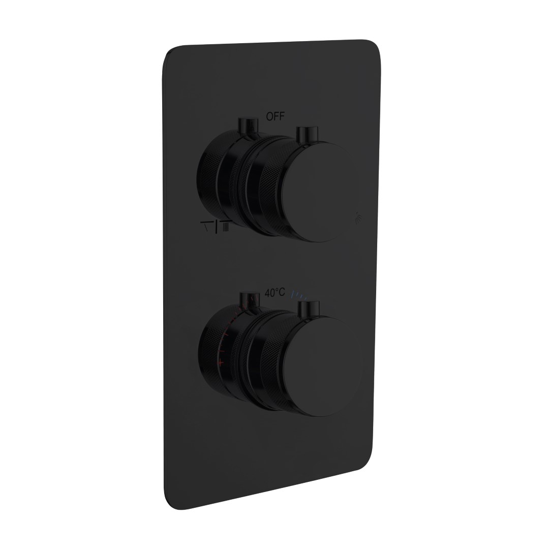 Смеситель встроенный с термостатом 2-х проходной Boheme BLACK 134-2-B