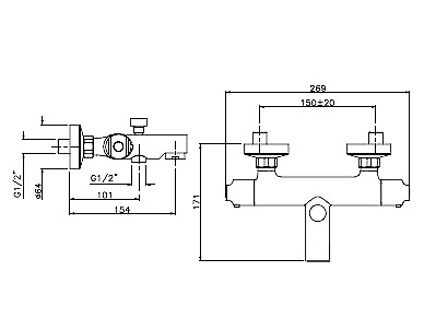 Термостат Gattoni Termostatici TS210C0 для ванны с душем
