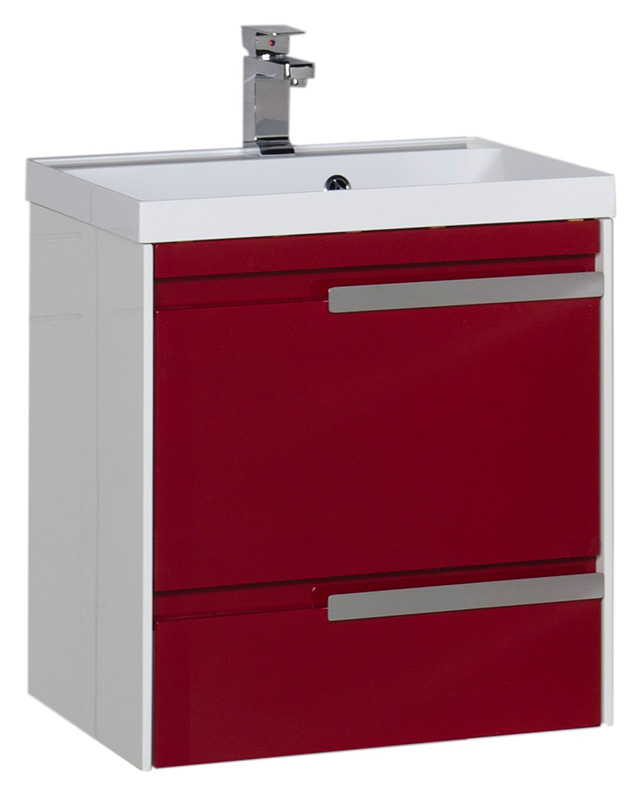 Тумба с раковиной Aquanet Тиволи 60 бордо