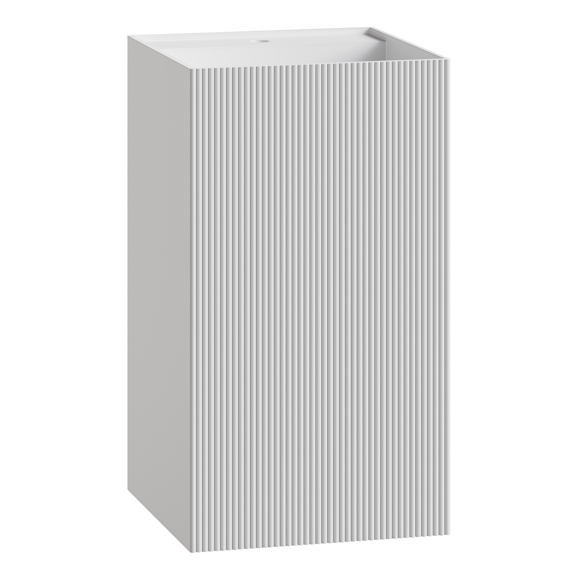 Раковина напольная рифленая Boheme Cube Corian 480*480*850 Matt White 802-R-MW