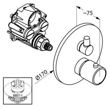 Термостат Kludi Zenta 388300545 для ванны с душем