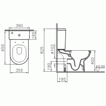 Унитаз-компакт VitrA S50 безободковый