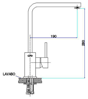 Смеситель GPD Quadro MTE90 для кухонной мойки